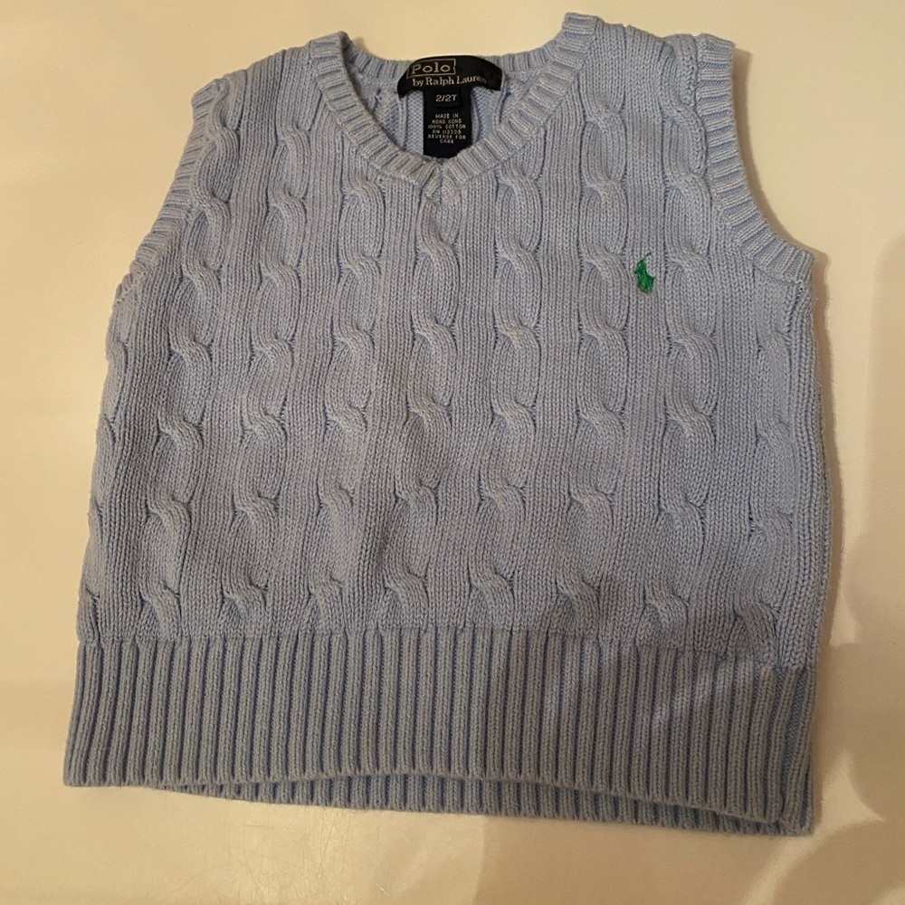 Light Blue Polo Sweater Vest Little Boys 👦🏼❤️